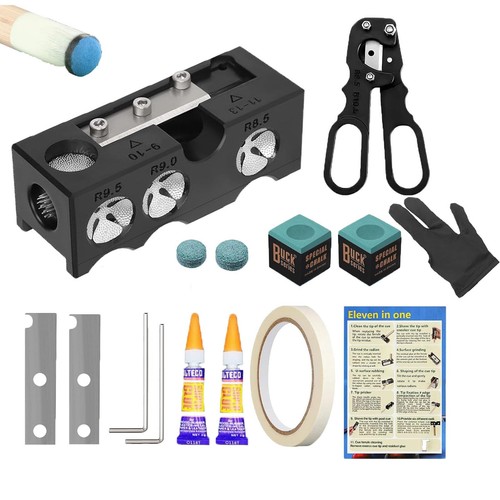 Pool cue tip shaper - 11-in-1,